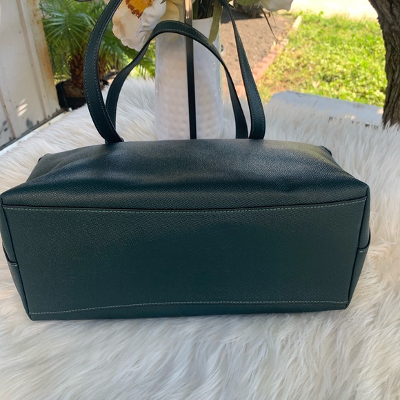 Coach Gallery Tote Bag Green Crossgrain Leather - Picture 6 of 8